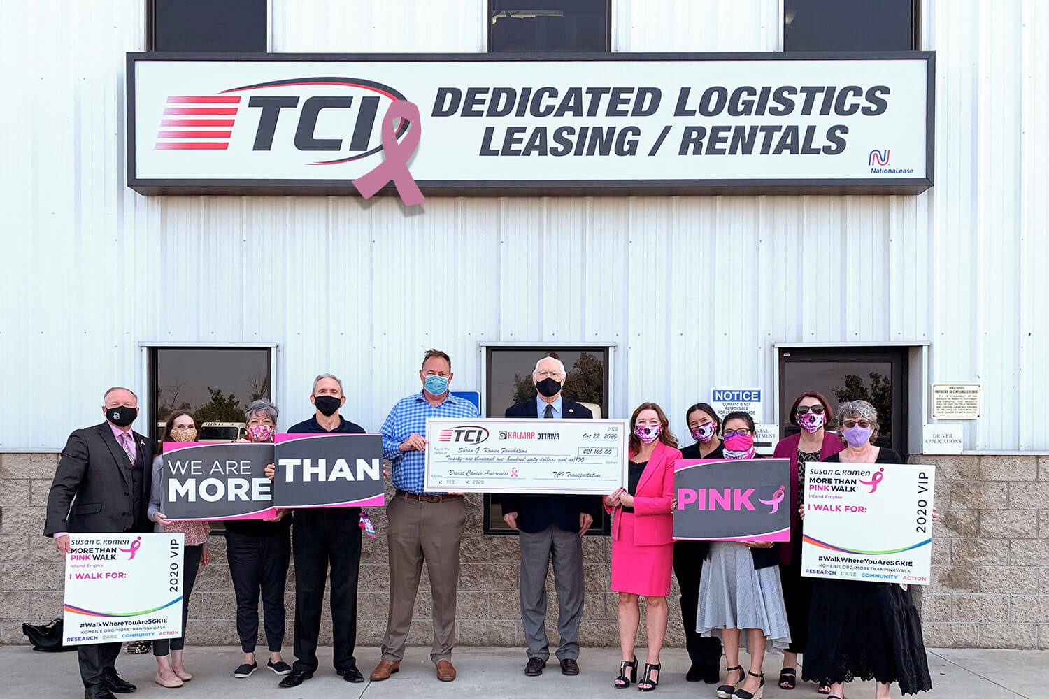 TCI Breast Cancer Donation Group Photo TCI Breast Cancer Donation Group Photo